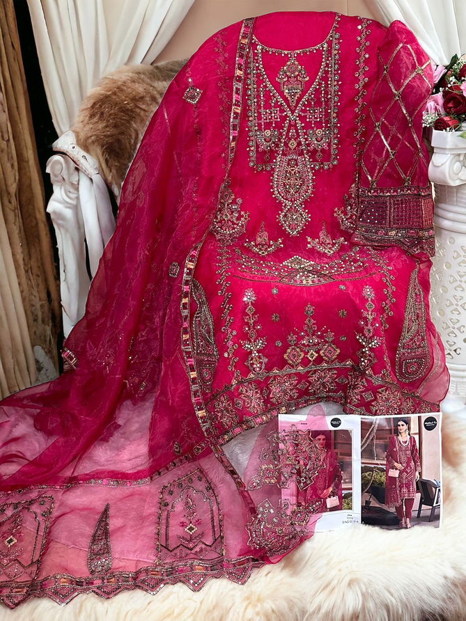 1233 E To H Mehboob Tex Embroidery Organza Pakistani Suits Wholesale Suppliers In India
